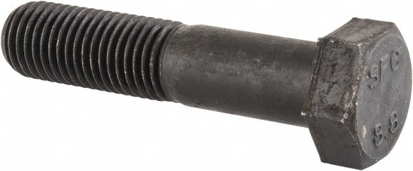 Hex Head Cap Screw: M20x2.5, 90.00 mm Length Under Head, Grade 8.8 Steel, Bright/Uncoated Finish