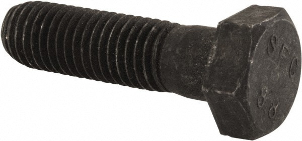 Hex Head Cap Screw: M14x2, 50.00 mm Length Under Head, Grade 8.8 Steel, Bright/Uncoated Finish