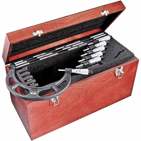 Mechanical Outside Micrometer Set: 6 Pc, 6 to 12
