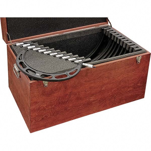 Mechanical Outside Micrometer Set: 12 Pc, 12 to 24