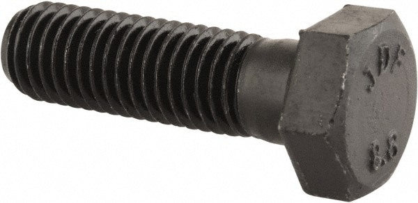 Hex Head Cap Screw: M12x1.75, 40.00 mm Length Under Head, Grade 8.8 Steel, Bright/Uncoated Finish