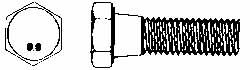Hex Head Cap Screw: M24x3, 70.00 mm Length Under Head, Grade 8.8 Steel, Bright/Uncoated Finish