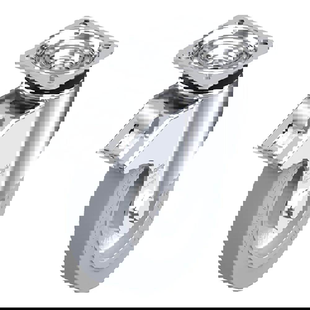 Swivel Top Plate Caster: Solid Rubber, 5