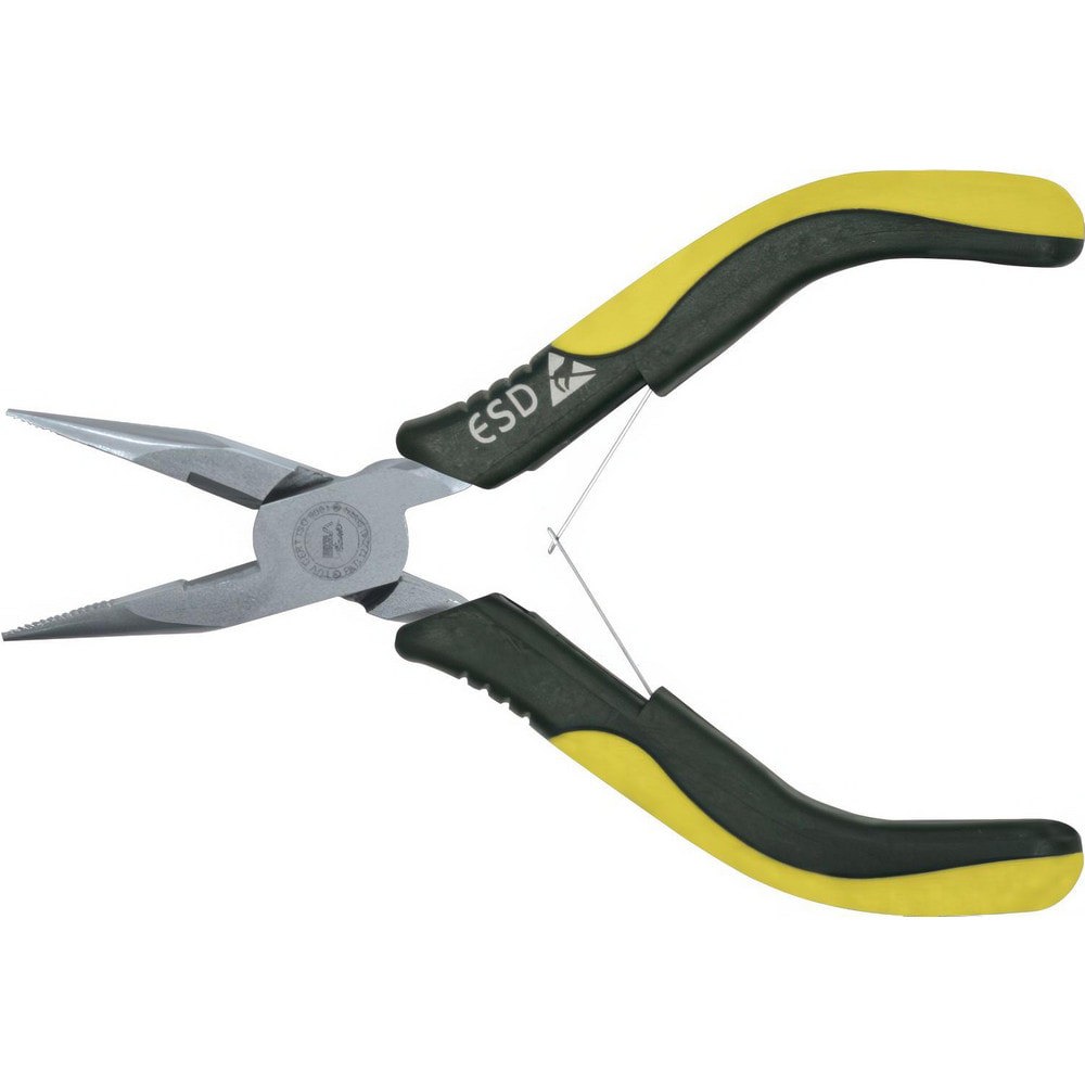 Long Nose Pliers; Pliers Type: Long Nose; Mini ; Jaw Texture: Serrated ; Jaw Length (mm): 40.00 ; Jaw Width (mm): 15.00 ; Jaw Bend: 0 ; Handle Type: Ergonomic