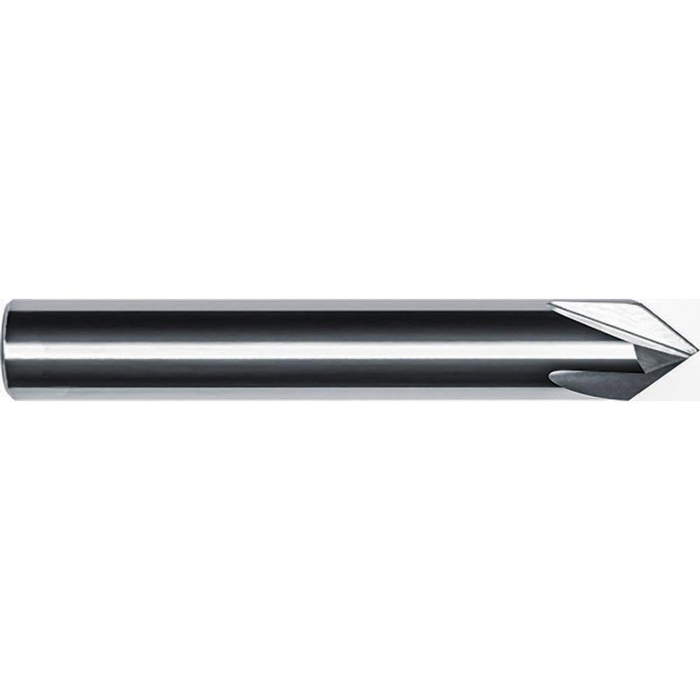Chamfer Mills; Included Angle: 45.00 ; Chamfer Mill Material: Solid Carbide ; Cutter Head Diameter (Fractional Inch): 1/8 ; Cutter Head Diameter (Decimal Inch): 0.1250 ; End Type: Single ; Shank Diameter (Decimal Inch): 0.1250