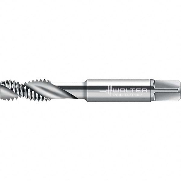 Spiral Flute Tap: M8x1.25 Metric, 3 Flutes, Modified Bottoming, 6H Class of Fit, Cobalt, Bright/Uncoated