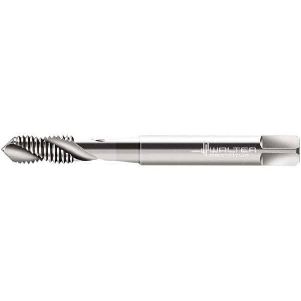 Spiral Flute Tap: M6x1.00 Metric, 2 Flutes, Modified Bottoming, 6G Class of Fit, Cobalt, Bright/Uncoated