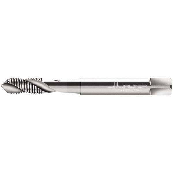 Spiral Flute Tap: #2-56 UNC, 2 Flutes, Modified Bottoming, 2B Class of Fit, Cobalt, Bright/Uncoated
