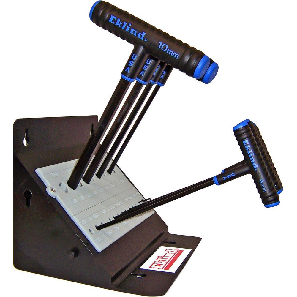 Hex Key Sets; Tool Type: T-Handle Hex (allen) Key Set ; Handle Type: T-Handle ; Hex Size Range (mm): 2 - 10 ; Container Type: Stand ; Material: Alloy Steel ; Overall Length (Inch): 10