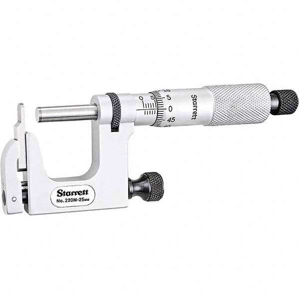 0 to 25 mm Range, Carbide Face, Satin Chrome Coated, Mechanical Multi Anvil Micrometer