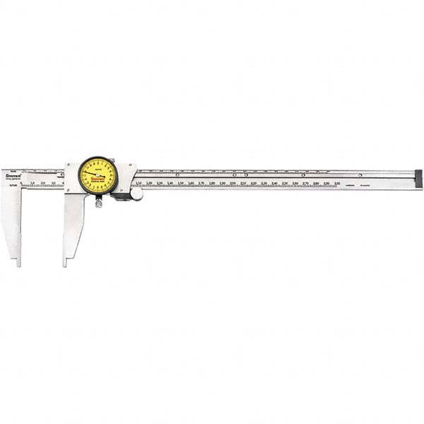 Dial Caliper: 300 mm Range, 0.02 mm Graduation, 2 mm per Revolution