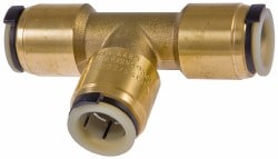 Push-To-Connect Tube to Tube Tube Fitting: 3/4 x 1/2 x 1/2