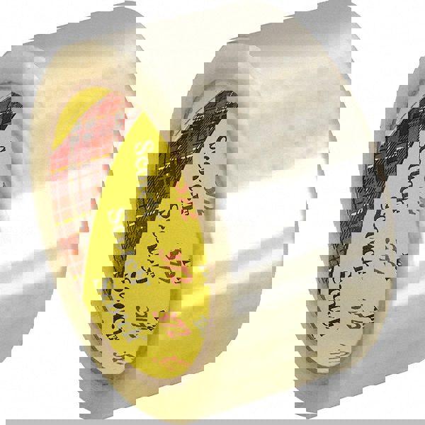 Packing Tape: 50' Long, Tan, Rubber Adhesive