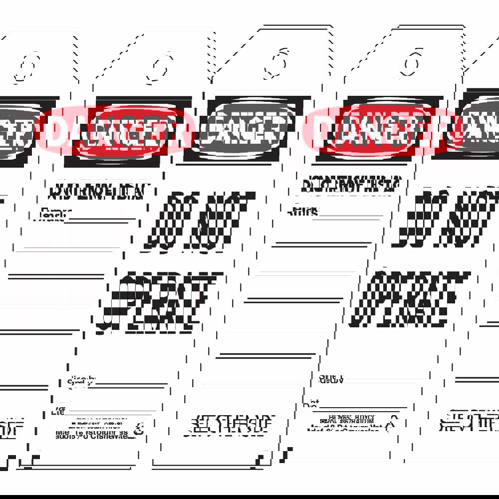 Do Not Operate Tag: Rectangle, Polyester, 