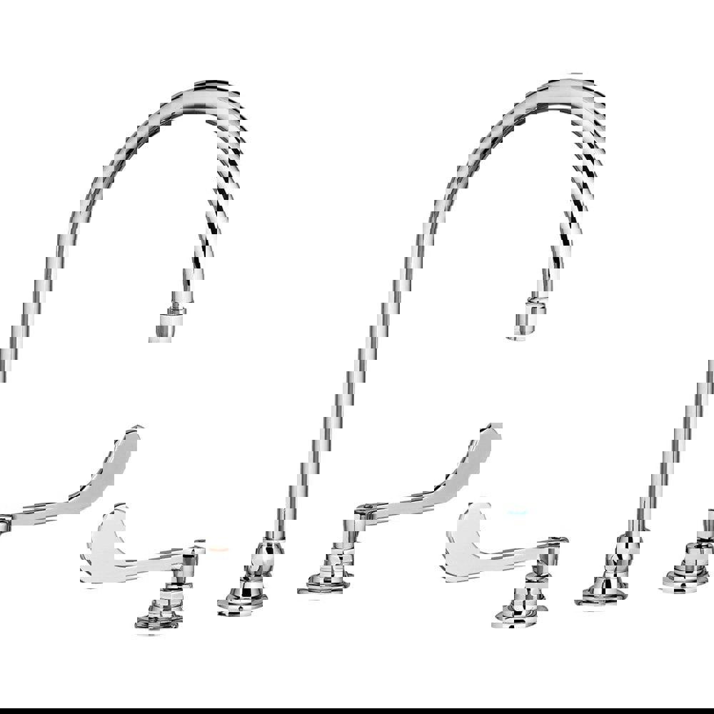 Lavatory Faucets; Inlet Location: Back ; Spout Type: Rigid; Swivel Gooseneck ; Inlet Pipe Size: 0.5 in ; Inlet Gender: Male ; Maximum Flow Rate: 1.5 ; Mounting Centers: 8 (Inch)