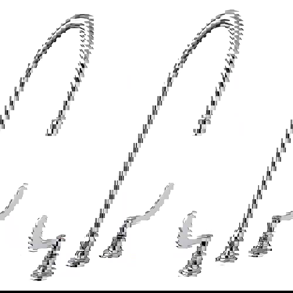 Kitchen & Bar Faucets; Type: Gooseneck ; Style: Contemporary; Modern; Transitional ; Mount: Deck ; Design: Two Handle ; Handle Type: Lever ; Spout Type: Gooseneck