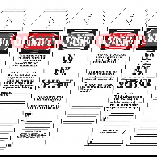 Do Not Operate Tag: Paper, 