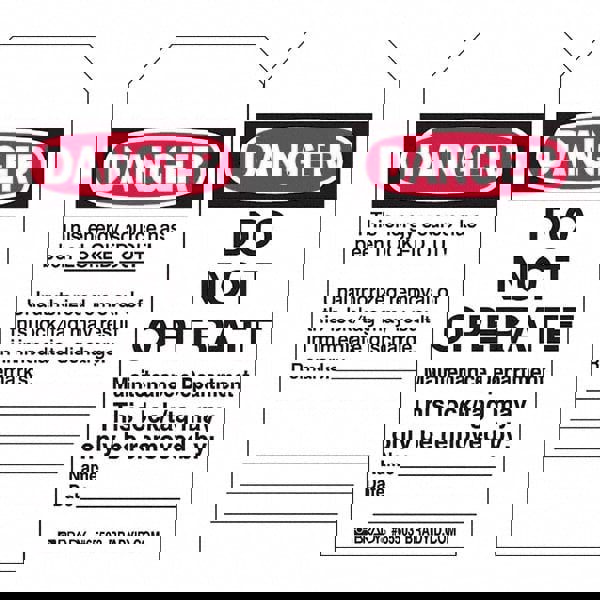 Do Not Operate Tag: Paper, 