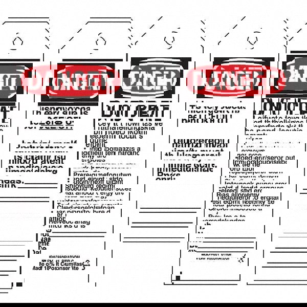 Do Not Operate Tag: Paper, 