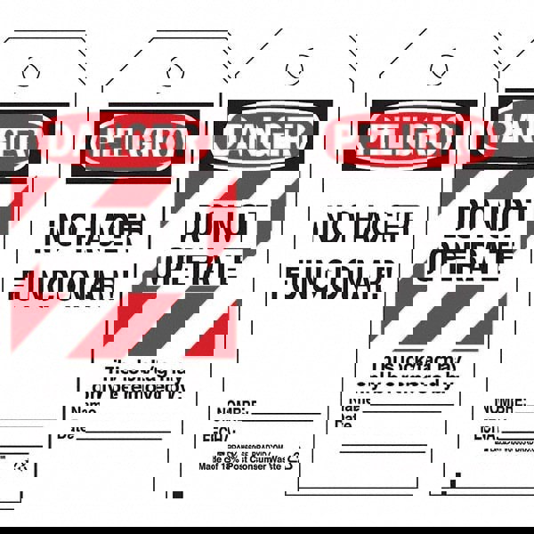 Do Not Operate Tag: Paper, 