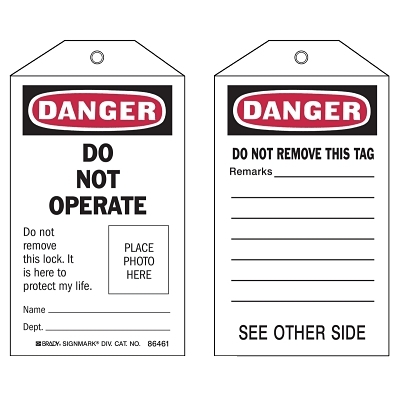 Lockout Tag: Rectangle, Polyester, 