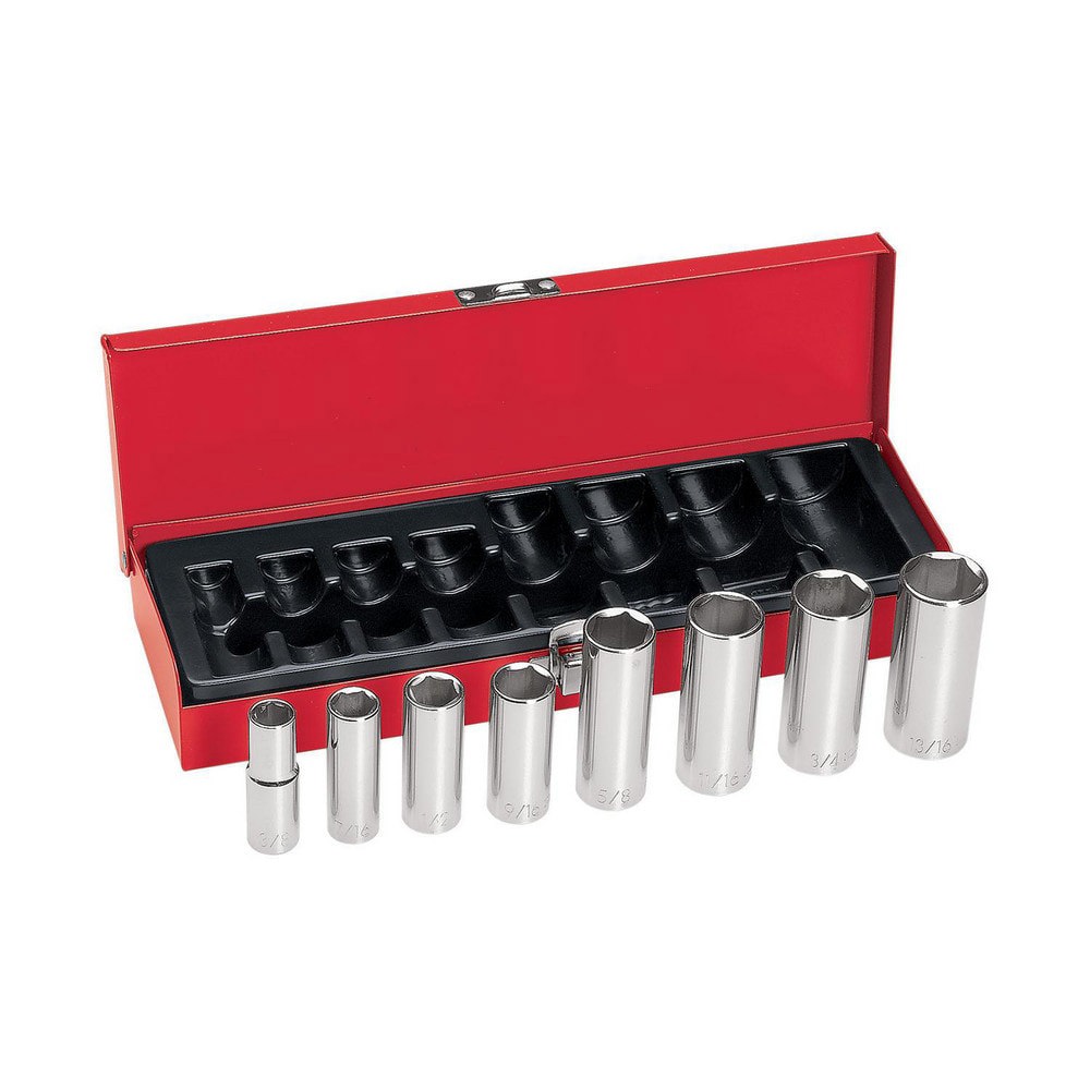 3/8-Inch Drive Deep Socket Wrench Set, 8-Piece