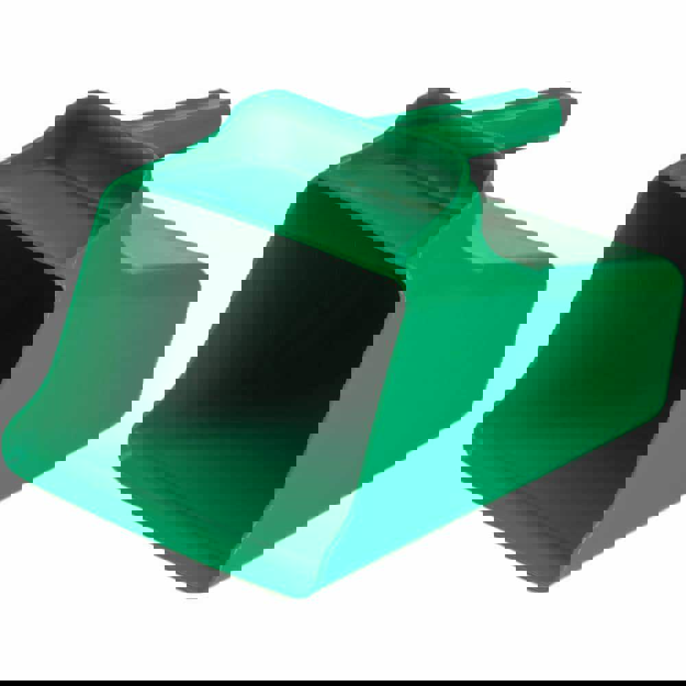 128 oz Green Polypropylene Flat Bottom Scoop