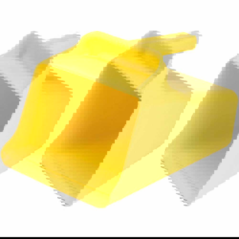 128 oz Yellow Polypropylene Flat Bottom Scoop