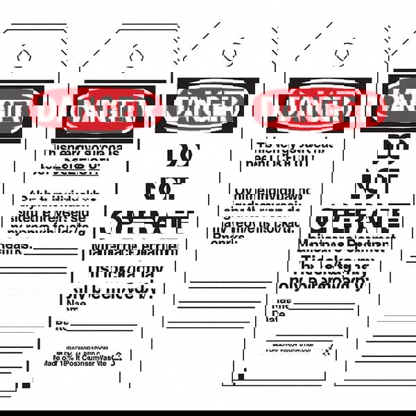 Do Not Operate Tag: Polyester, 