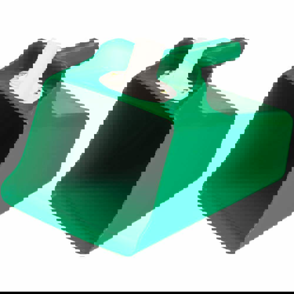 128 oz Green Polypropylene Flat Bottom Scoop