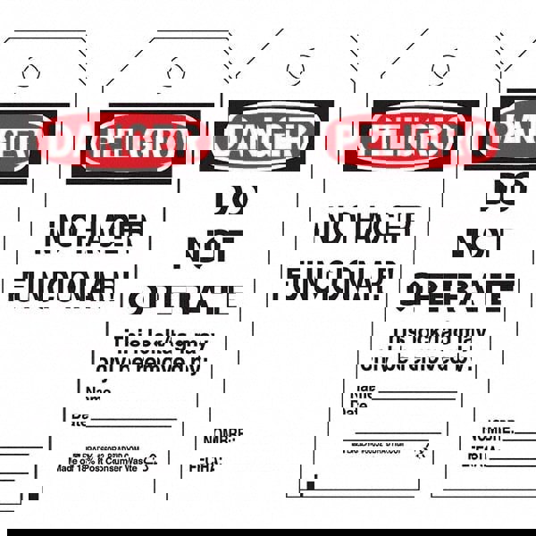 Do Not Operate Tag: 5-3/4