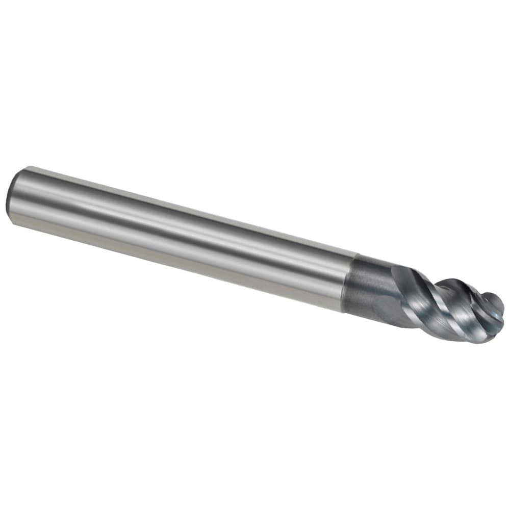 Ball End Mills; Mill Diameter (Inch): 3/8 ; Mill Diameter (Decimal Inch): 0.3750 ; Mill Diameter (mm): 9.53 ; Number Of Flutes: 4 ; End Mill Material: Solid Carbide ; Length of Cut (Decimal Inch): 0.5630