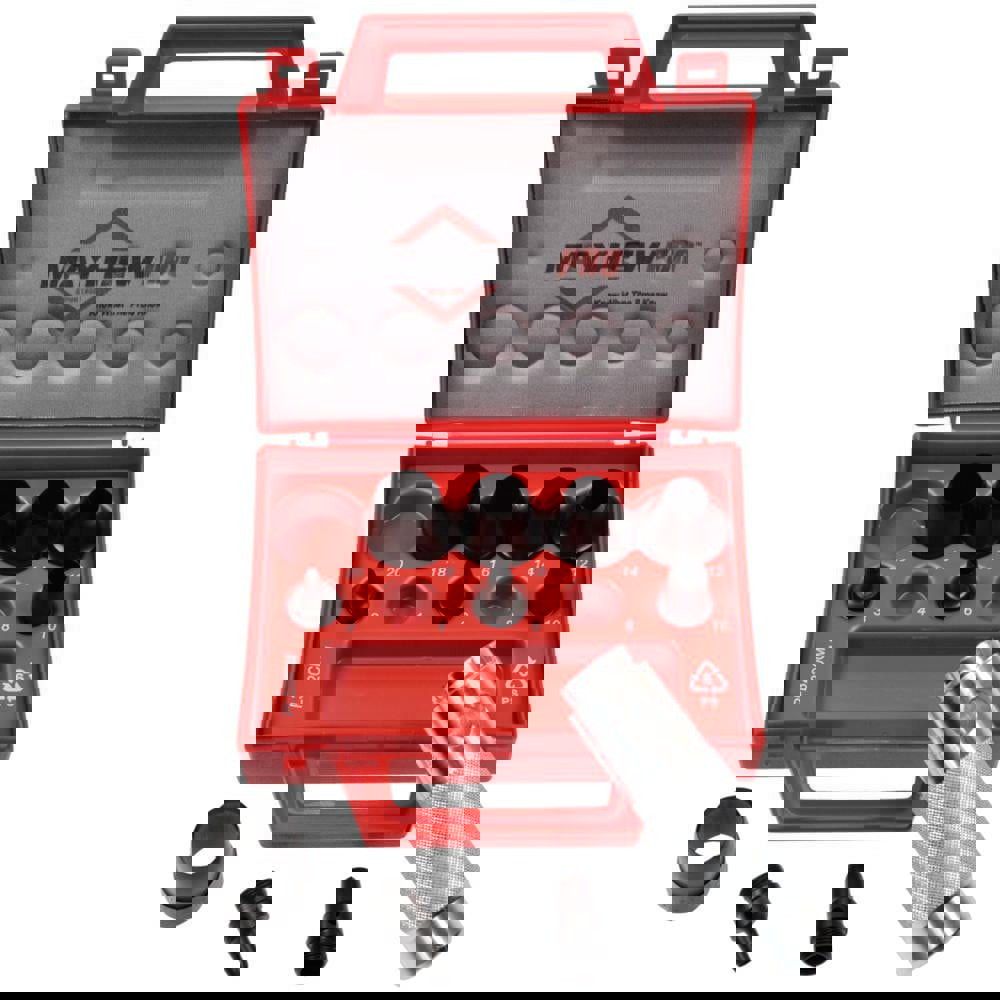 Hollow Punch Set: 11 Pc, 3 to 50 mm