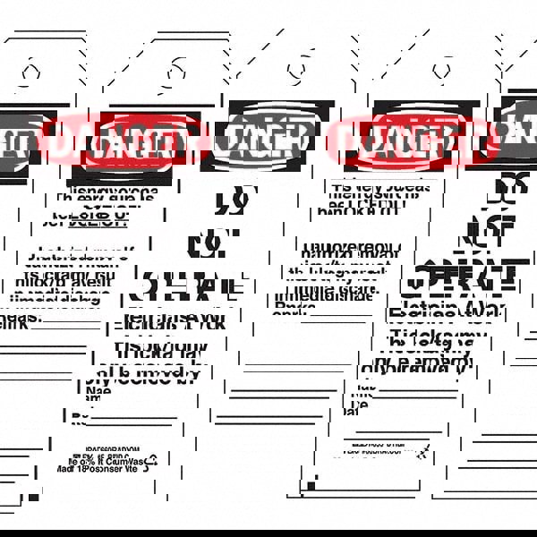 Do Not Operate Tag: Polyester, 