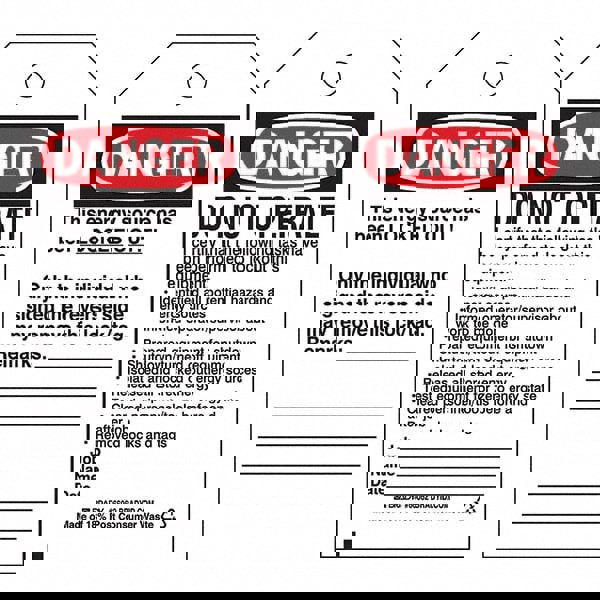 Do Not Operate Tag: Polyester, 