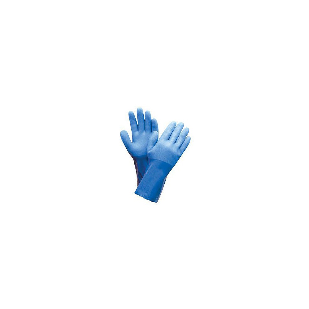 Chemical Resistant Gloves: X-Large, 59 mil Thick, Polyvinylchloride, Unsupported