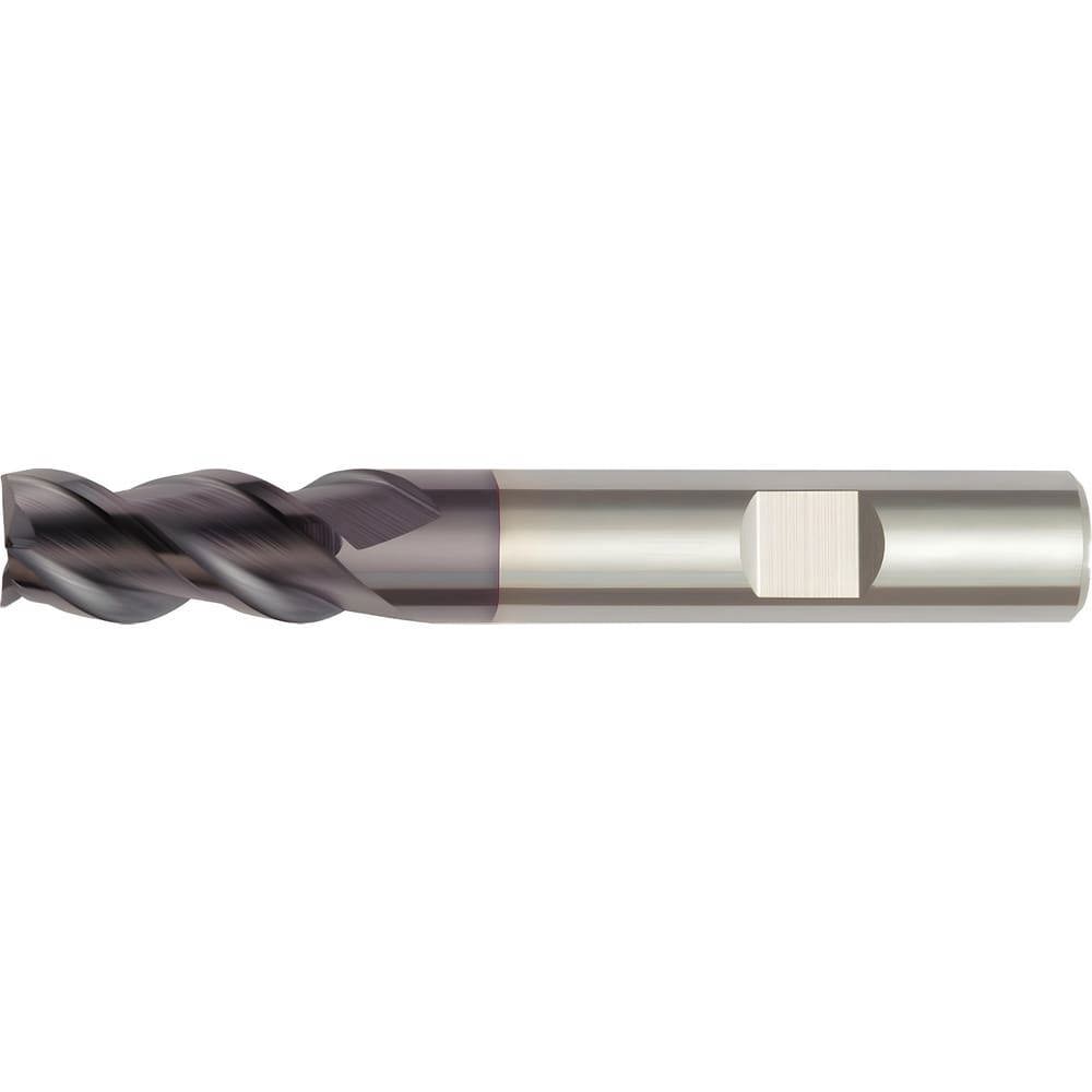 Corner Chamfer End Mill: 4 mm Dia, 5 mm LOC, 3 Flutes, 0.1 mm Chamfer Width, Solid Carbide