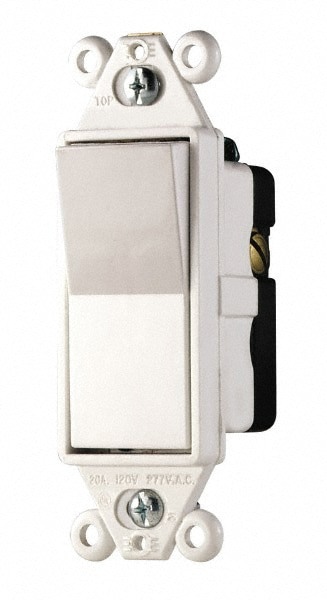 3 Pole, 120 to 277 V, 20 Amp, Commercial Grade Rocker Three Way Switch