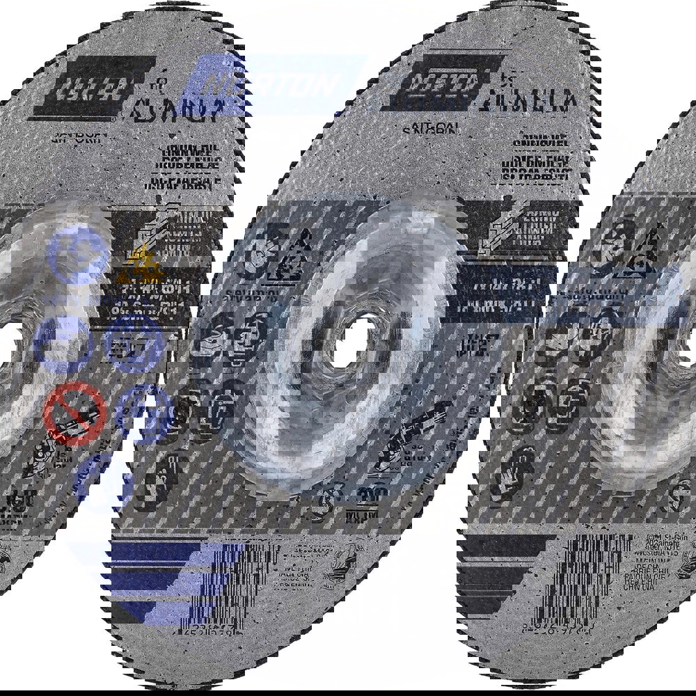 Depressed-Center Wheels; Wheel Diameter (Inch): 7 ; Wheel Thickness (Inch): 1/4 ; Hole Size: 5/8 (Inch); Wheel Type: Type 27 ; Abrasive Material: Aluminum Oxide ; Grit: 20