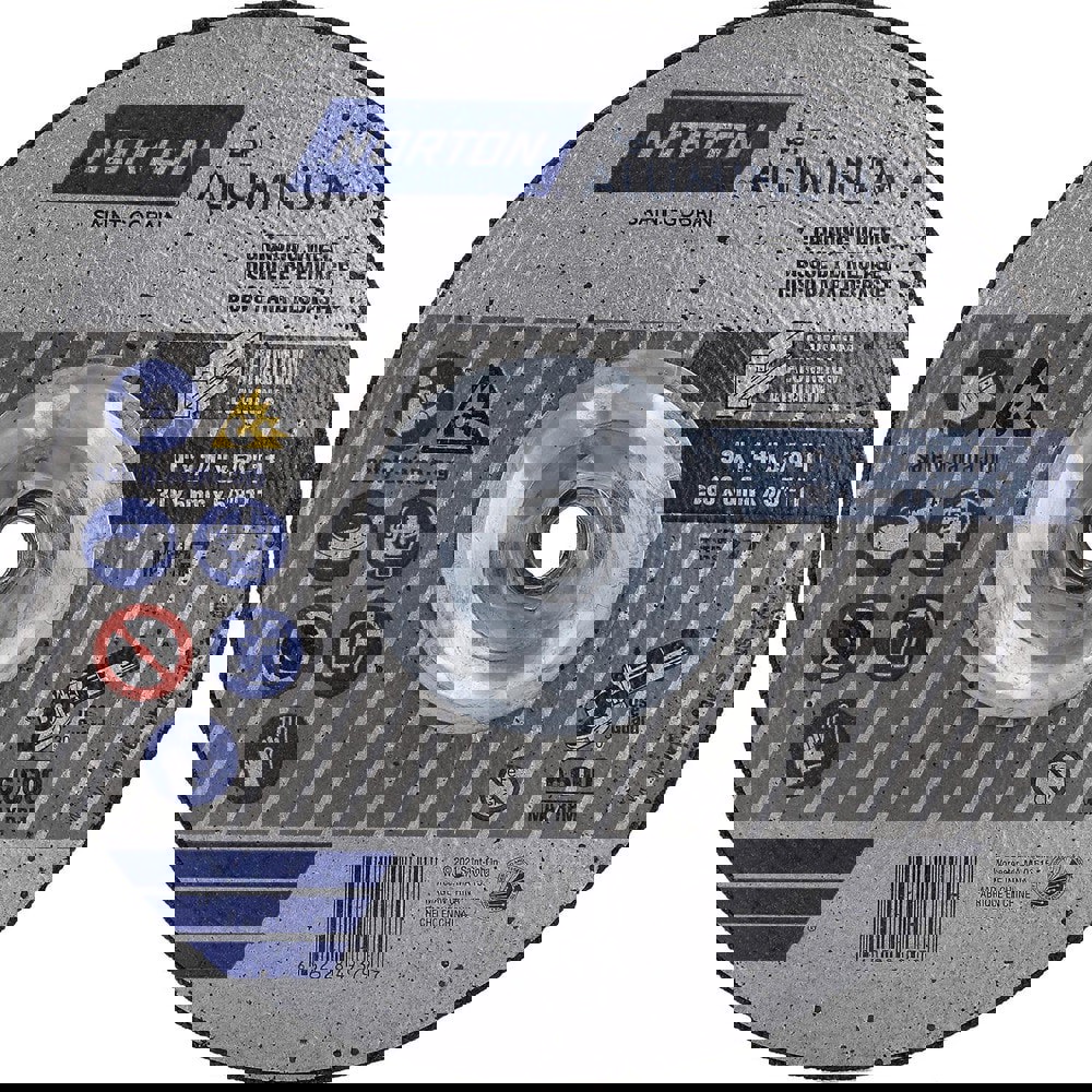 Depressed-Center Wheels; Wheel Diameter (Inch): 9 ; Wheel Thickness (Inch): 1/4 ; Hole Size: 5/8 (Inch); Wheel Type: Type 27 ; Abrasive Material: Aluminum Oxide ; Grit: 20