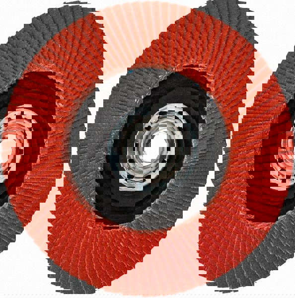 Flap Disc: 5/8-11 Hole, 120 Grit, Cerami