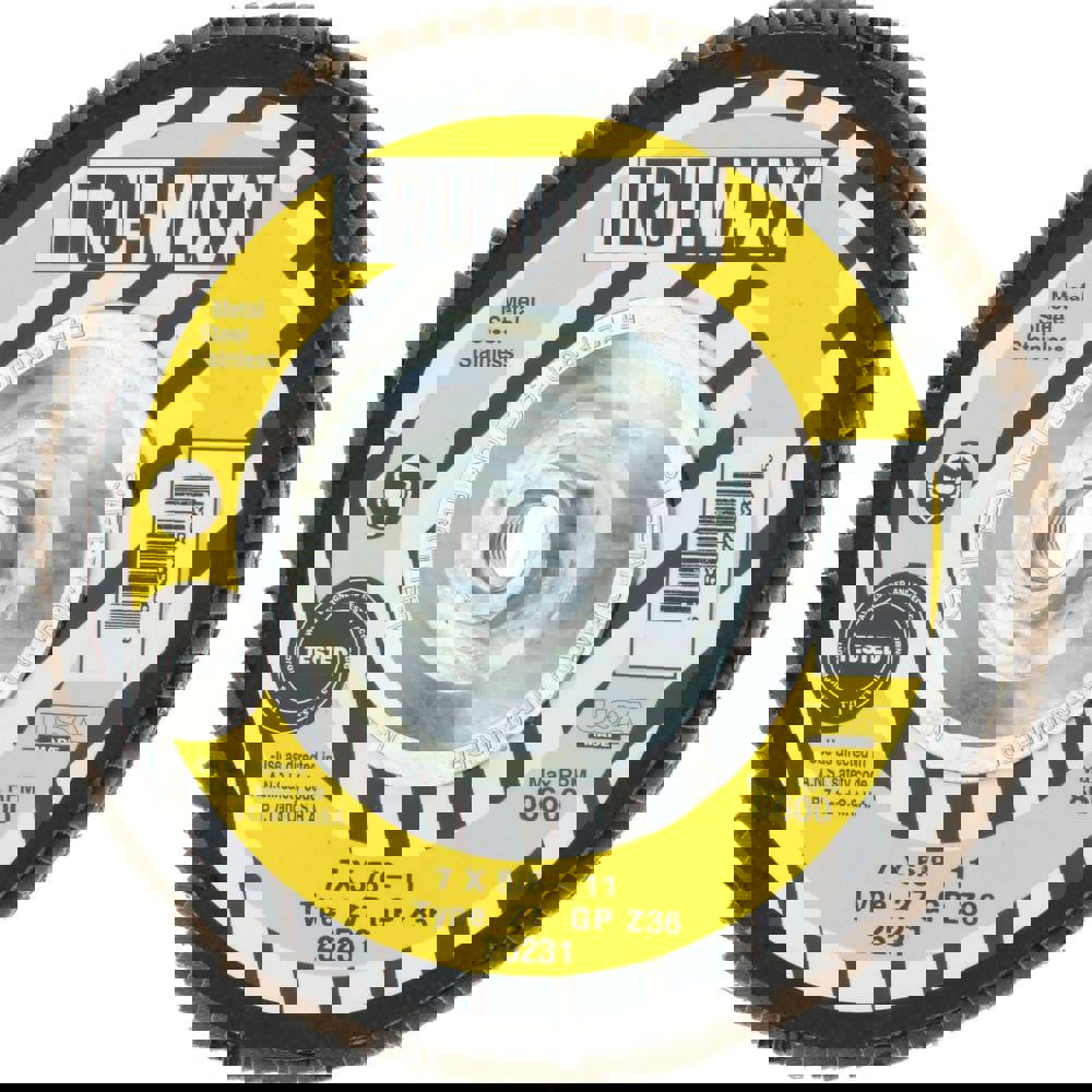 Flap Disc: 5/8-11 Hole, 36 Grit, Zirconi