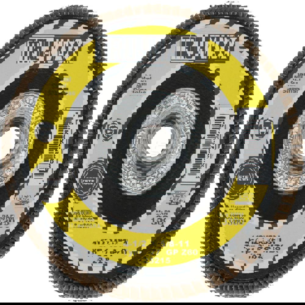 Flap Disc: 5/8-11 Hole, 60 Grit, Zirconia Alumina, Type 27