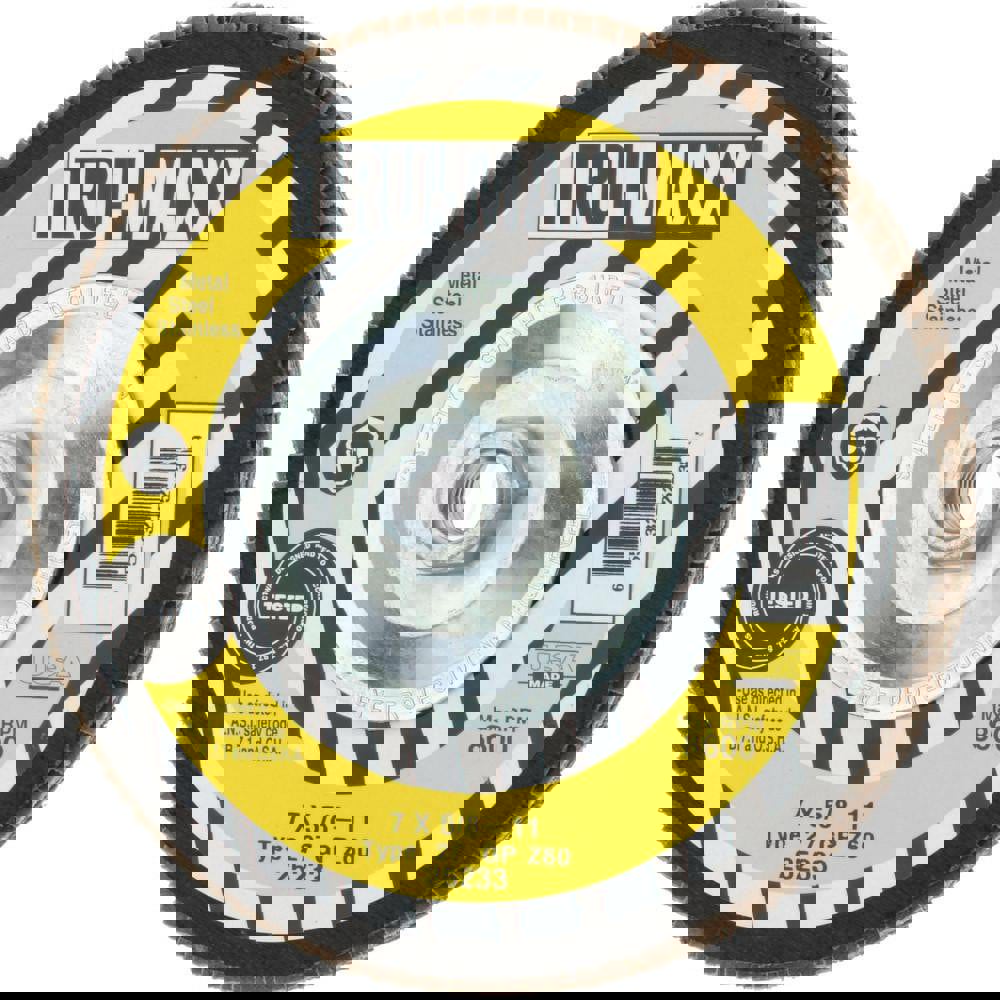 Flap Disc: 5/8-11 Hole, 60 Grit, Zirconia Alumina, Type 27