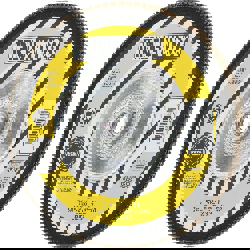 Flap Disc: 5/8-11 Hole, 40 Grit, Zirconia Alumina, Type 29