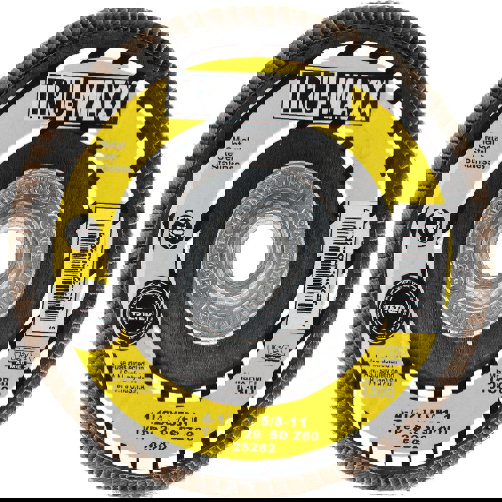 Flap Disc: 5/8-11 Hole, 60 Grit, Zirconia Alumina, Type 29