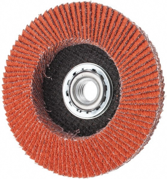 Flap Disc: 5/8-11 Hole, 40 Grit, Ceramic Alumina, Type 27