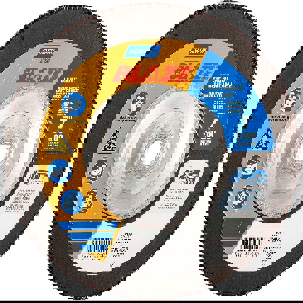 Flap Disc: 5/8-11 Hole, 40 Grit, Ceramic