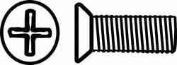 Machine Screw: M5x0.8, 8.00 mm Overall Length, Flat Head, Phillips