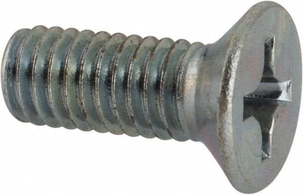 Machine Screw: M6x1, 16.00 mm Overall Length, Flat Head, Phillips